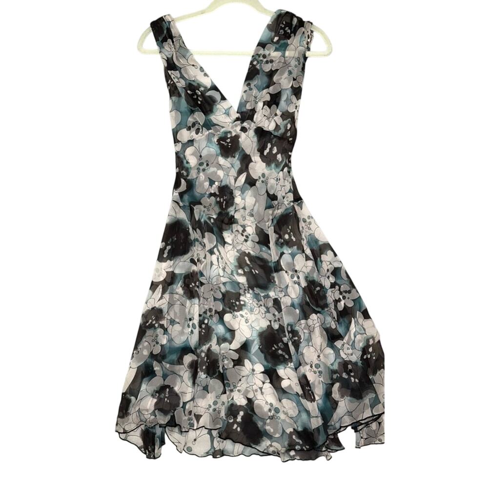 DIANE VON FURSTENBERG Silk Floral Lace V Neck Romantic Fairy Slip Dress Size 6